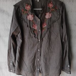 Lucky Brand Black and White Checkered Shirt